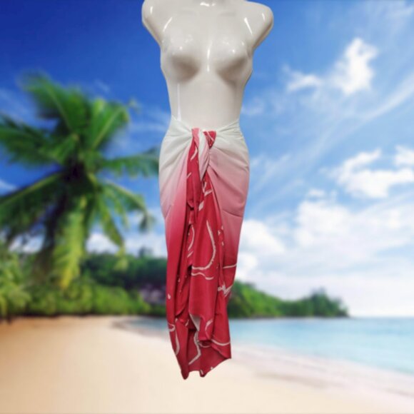 Womens Sarong Cotton Wrap Handpainted Batik Wrapskirt Beach Pareo Beachwear-NEW - Picture 3 of 7